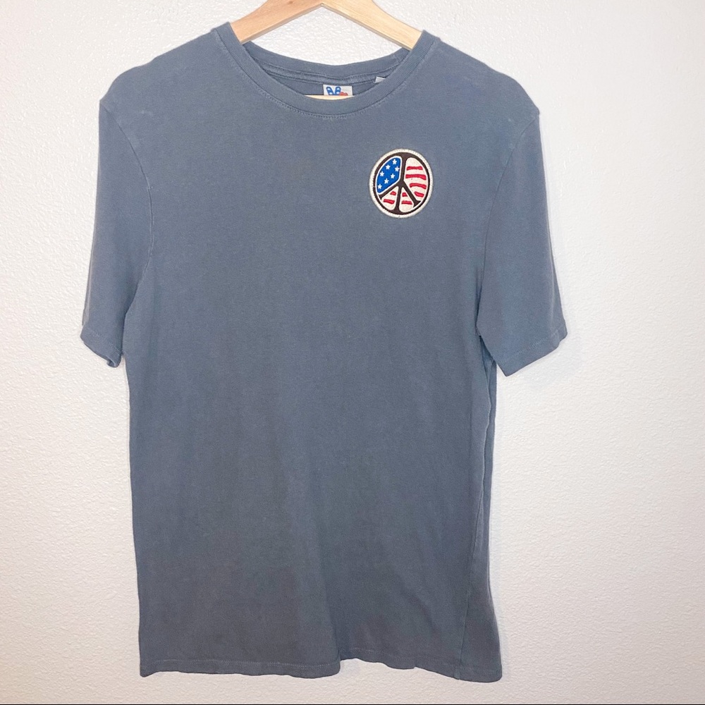 Junk Food Red White & Blue Peace Sign Patch Tee Shirt